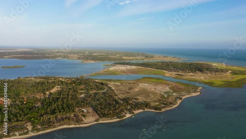 Aerial view of Tropical islands and lagoons. Jaffna, Sri Lanka. photo