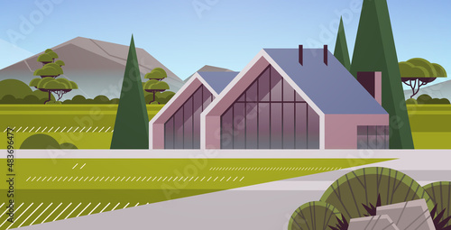 modern house of sandwich panels with panoramic windows environmentally friendly home building modular housing