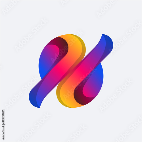 Logo Abstract 9 and 6 with gradient color