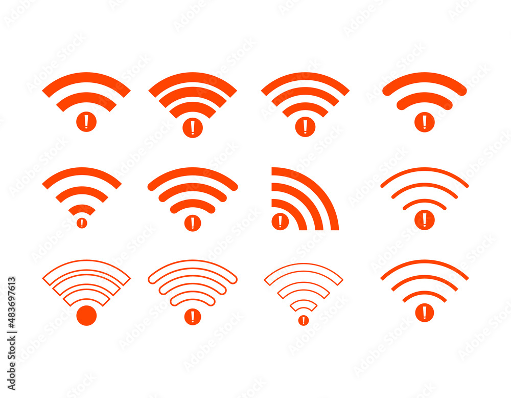 Set of No wireless connections/no wifi icon sign vector on white background
Set of No wireless connections/no wifi icon sign vector on white background