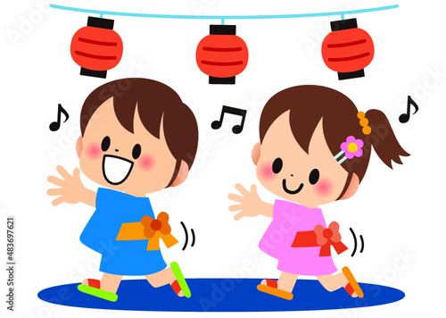 盆踊り,夏,子供,幼稚園,保育園,小学生,小学校,園児,幼稚園生,幼児,保育所,保育,学校,夏祭り,夏休み,お祭り,浴衣