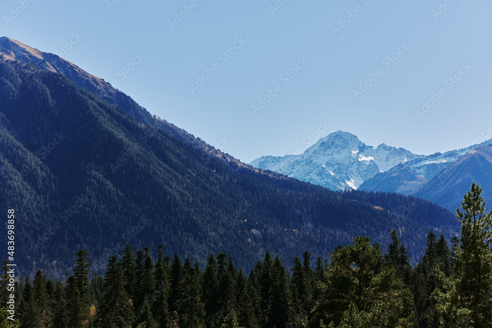 Fototapeta premium mountain forest panorama open air summer vacation environment