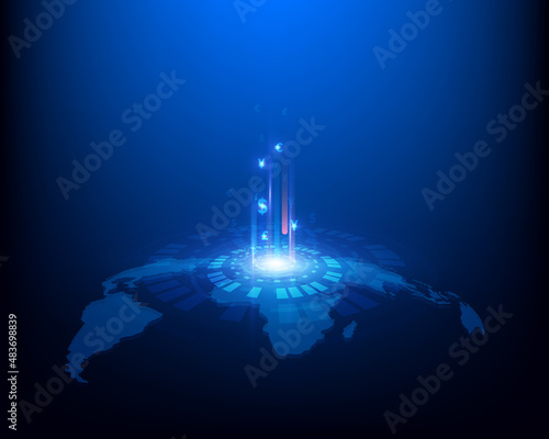 Currency exchange technology Blue abstract