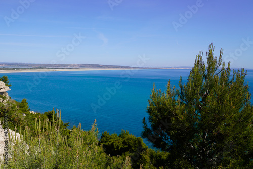 Leucate coast beach in south sea mediterranean beach Pyrenees Orientales in Languedoc-Roussillon France