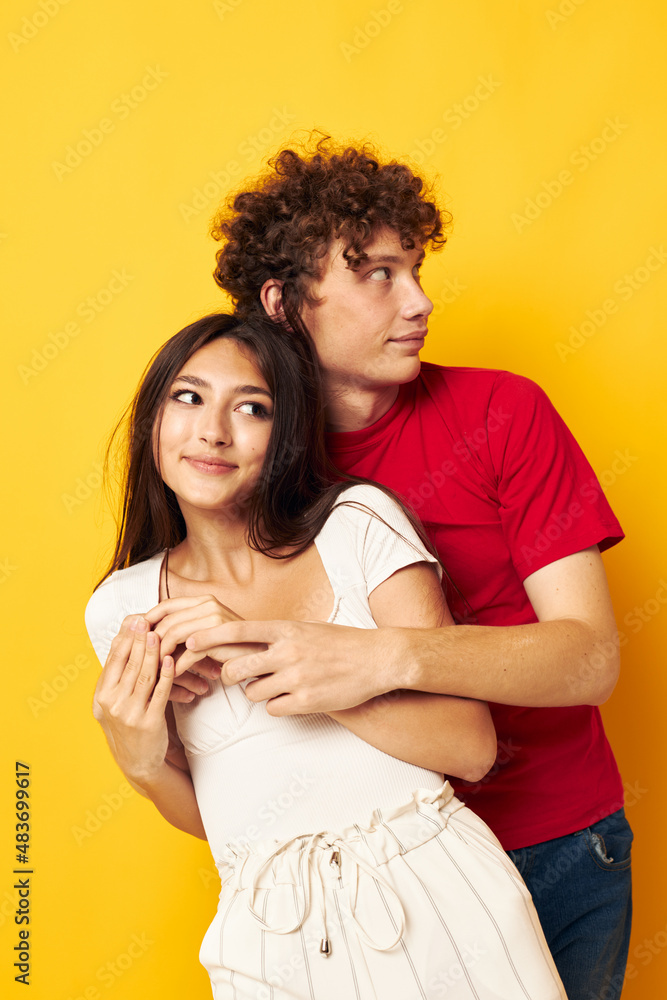 teenagers Friendship posing hugs together Lifestyle unaltered teenagers Friendship posing hugs together Lifestyle unaltered