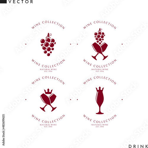 Red wine logo collection
