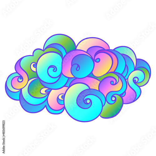 Natural texture. Decorative hand drawn doodle ornamental curly pattern isolat...