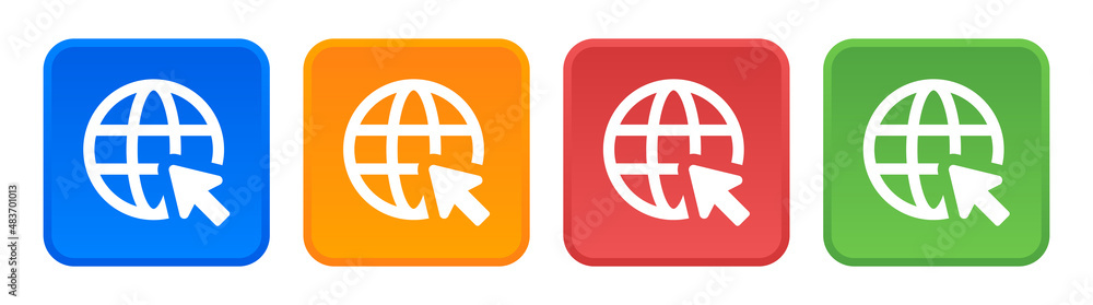Click to go to website or internet icon set. Internet web symbol vector illustration. Click to go to website or internet icon set. Internet web symbol vector illustration.
