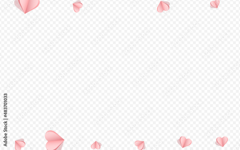 Pink Papercut Vector Transparent Backgound.