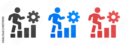 Growth career development icon. Personal growth icon vector illustration.