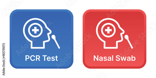 Pcr test icon. Nasal swab icon sign. Vector illustration