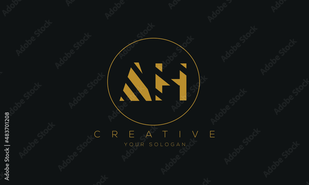 Fototapeta premium AH logo design.