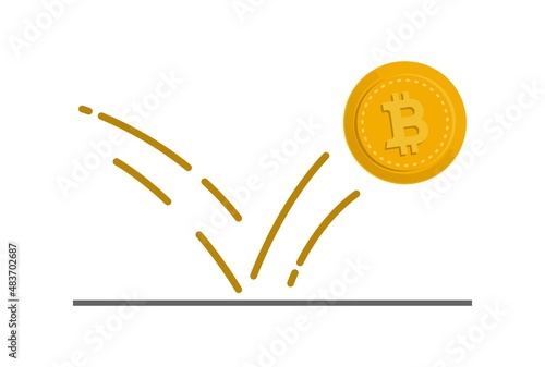 Crypto Price Rebound Illustration. Bounce effect of Cryptocurrency