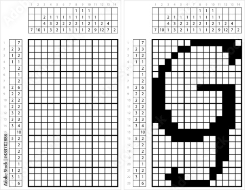Alphabet G Nonogram Pixel Art M_2201002