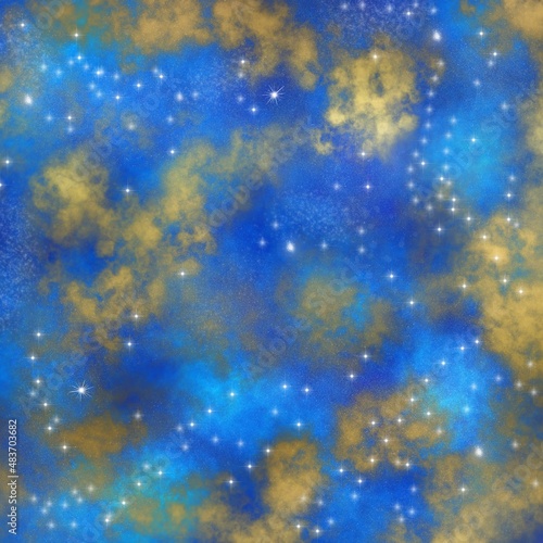 Nebula  cluster of stars in deep space. Science fiction art.