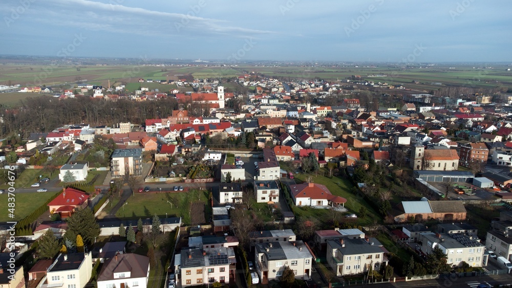 Obraz premium Miasto z drona