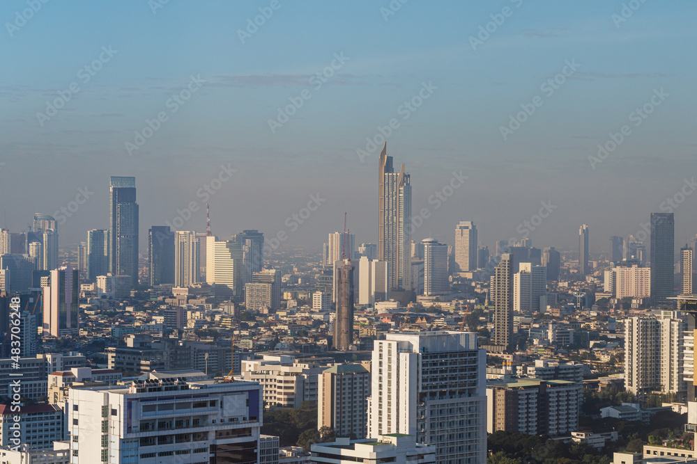 Bangkok city skyline in the morning, Thailand