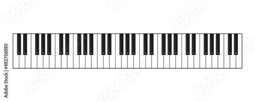 Piano keys. Musical instrument keyboard.