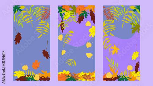 set of screensavers on the phone golden autumn