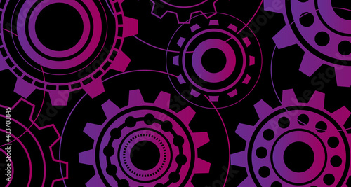 geometric black background gear gradient future Digital data, abstract, simple, futuristic, modern design EP.2