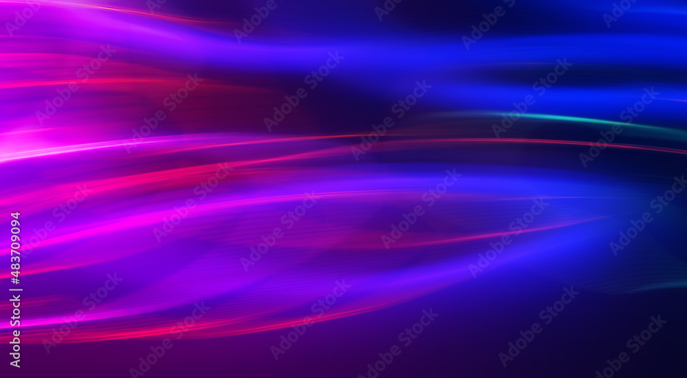 Abstract blurred futuristic background. Bright ultraviolet glow, neon lines, shapes Abstract blurred futuristic background. Bright ultraviolet glow, neon lines, shapes