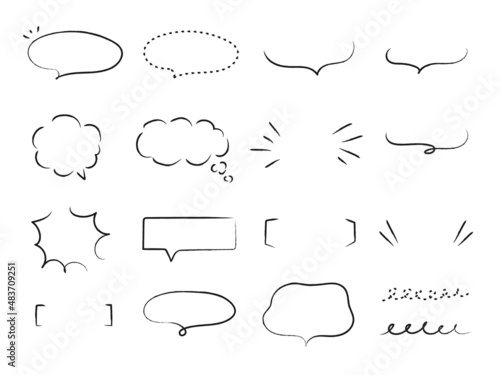 ふきだし　あしらい　見出し　　手描き	