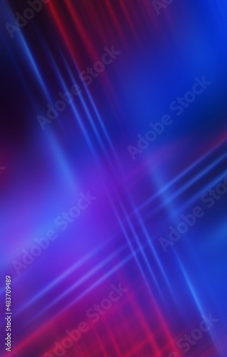 Abstract blurred futuristic background. Bright ultraviolet glow, neon lines, shapes