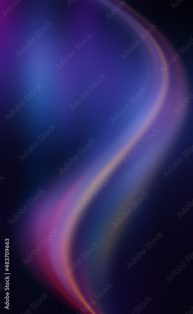 Fototapeta premium Dark abstract background with neon lines, waves, glow. Empty gradient futuristic banner
