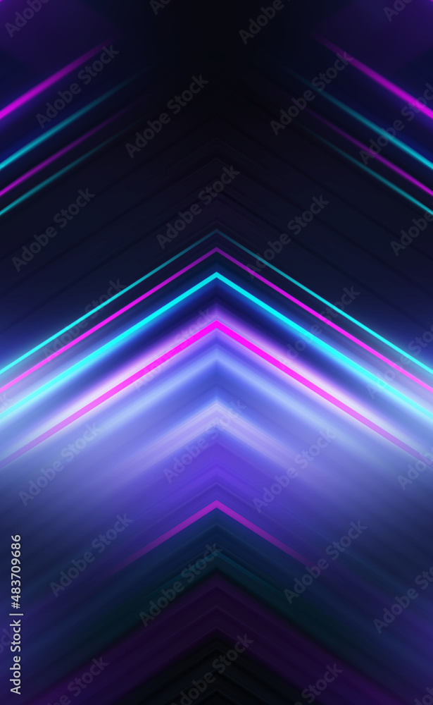 Dark abstract background with neon lines, waves, glow. Empty gradient futuristic banner Dark abstract background with neon lines, waves, glow. Empty gradient futuristic banner