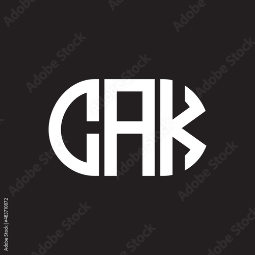 CAK letter logo design on black background. CAK creative initials letter logo concept. CAK letter design.