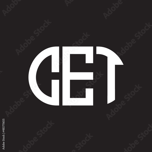 CET letter logo design on black background. CET creative initials letter logo concept. CET letter design.