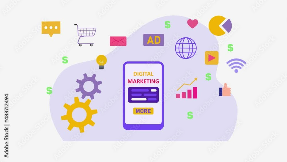 Man using digital marketing apps on mobile phone Man using digital marketing apps on mobile phone