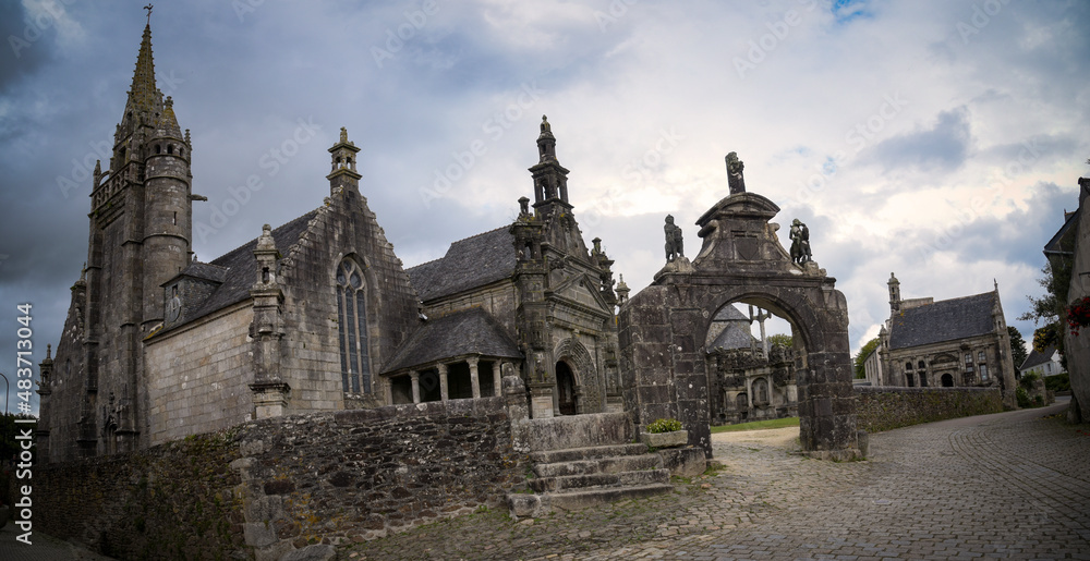 View on the parish enclosure of Guimiliau in Finistere