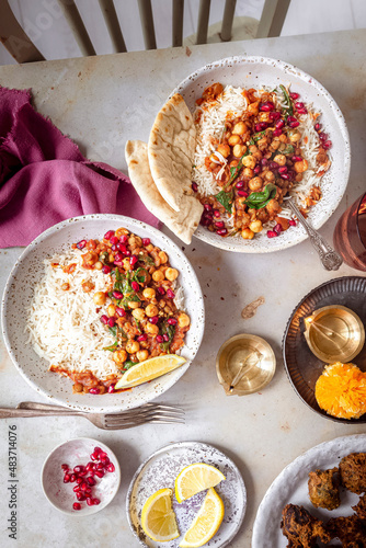 Wallpaper Mural Vegan chickpeas curry served with rice Torontodigital.ca