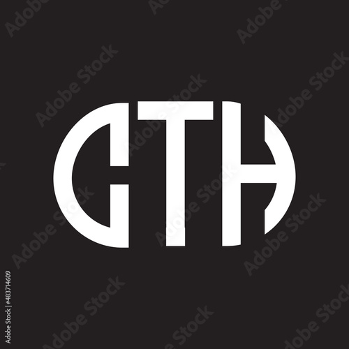 CTH letter logo design on black background. CTH creative initials letter logo concept. CTH letter design. photo