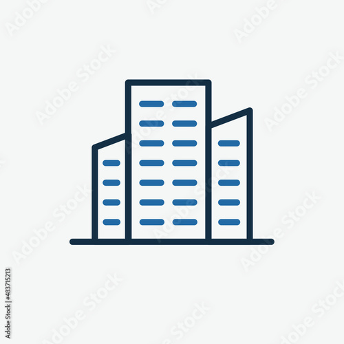 Office building, enterprise icon vector. Apartment vector icon in flat style