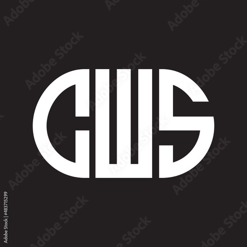 CWS letter logo design on black background. CWS creative initials letter logo concept. CWS letter design. photo