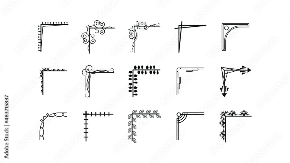 Set Hand Draw Of Corners Different Shapes Flower Decoration Vector Design Doodle Sketch Style For Wedding And Banner Set Hand Draw Of Corners Different Shapes Flower Decoration Vector Design Doodle Sketch Style For Wedding And Banner