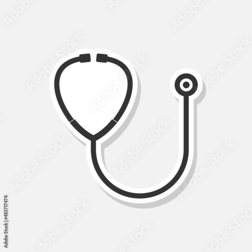 Sticker of a stethoscope icon isolated on white background