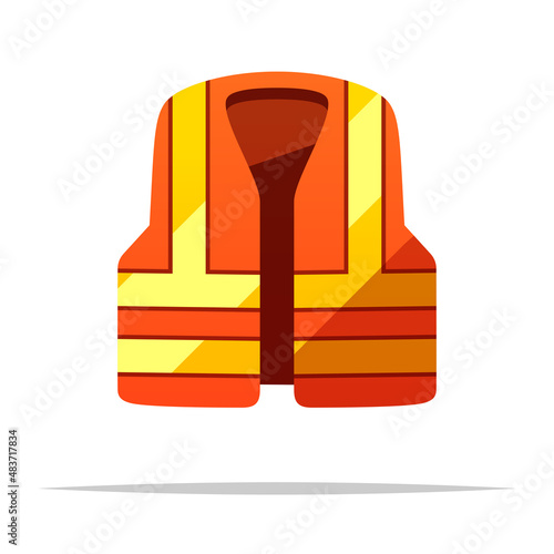 Orange safety vest icon vector isolated illustration