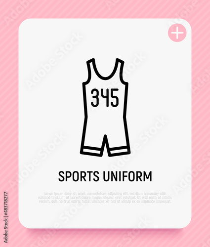 Sportswear for triathlon thin line icon. Sleeveless skinsuit. Modern vector illustration.