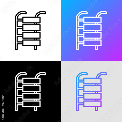 Sledges thin line icon. Winter entertaiment. Modern vector illustration.