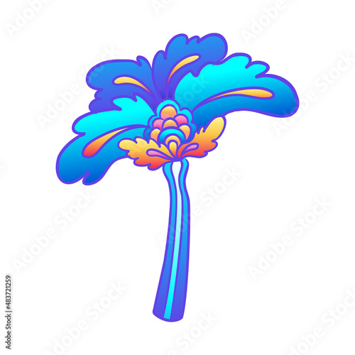 Colorful flower, retro 60s, 70s hippie style. Vintage psychedelic vector desi...