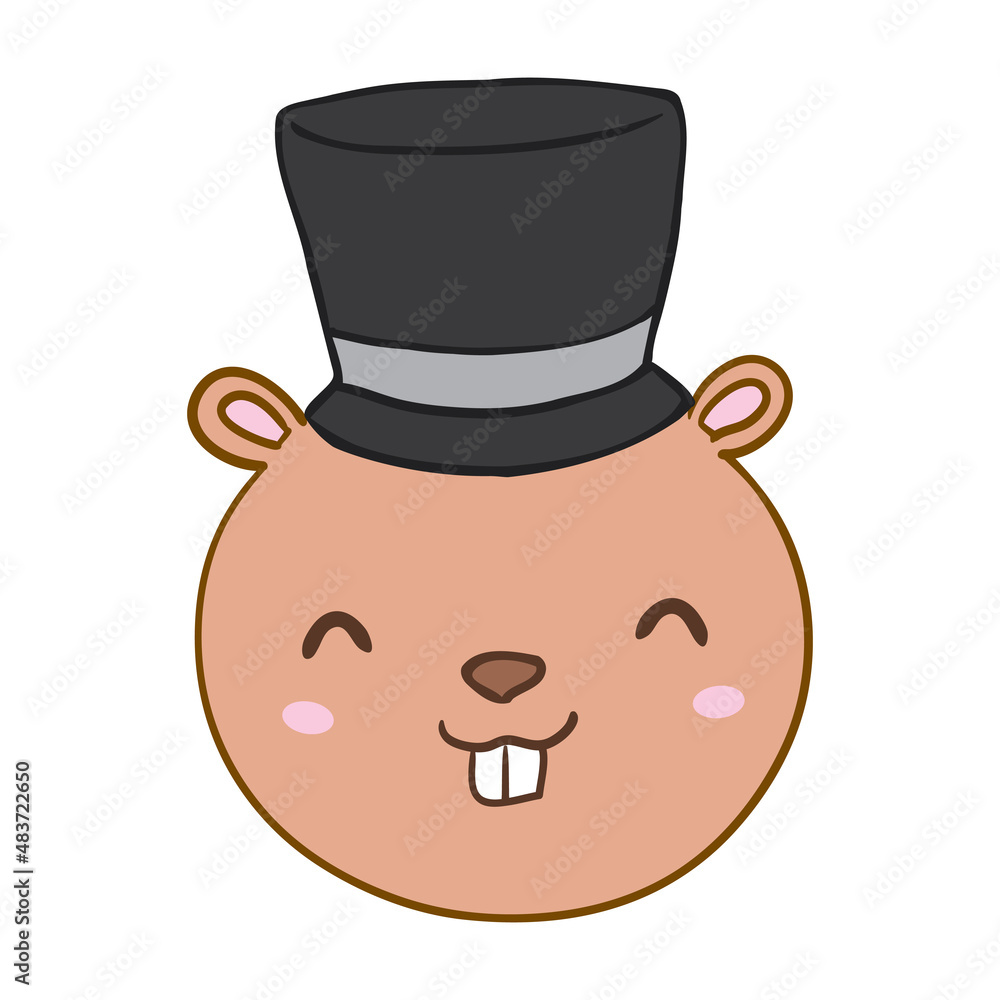 cute groundhog illustration groundhog day. Suitable for mascot designs, t-shirts, cartoons, banners cute groundhog illustration groundhog day. Suitable for mascot designs, t-shirts, cartoons, banners