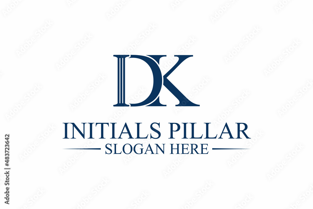 legal pillar logo, initial letter d/k. premium vector legal pillar logo, initial letter d/k. premium vector