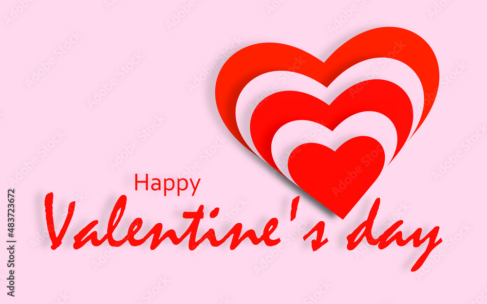 Valentine's Day greeting card with paper cut style heart. Cute illustration with a pink background for printing on posters, business cards, flyers. Vector Valentine's Day greeting card with paper cut style heart. Cute illustration with a pink background for printing on posters, business cards, flyers. Vector