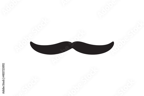 Moustache vector icon. Black retro style mustache. Shave barber vintage man face