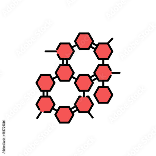 Hormone formule color line icon. Pictogram for web page