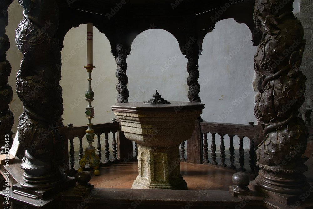 view on a baptistry inside a church