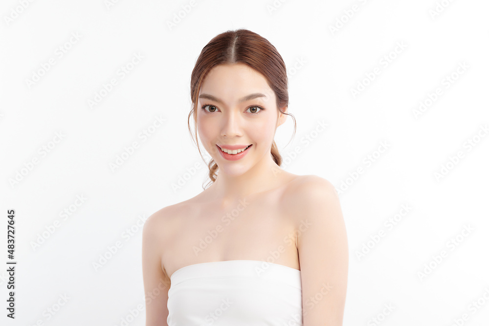 Beautiful young asian woman with clean fresh skin on white background, Face care, Facial treatment, Cosmetology, beauty and spa, Asian women portrait. Beautiful young asian woman with clean fresh skin on white background, Face care, Facial treatment, Cosmetology, beauty and spa, Asian women portrait.